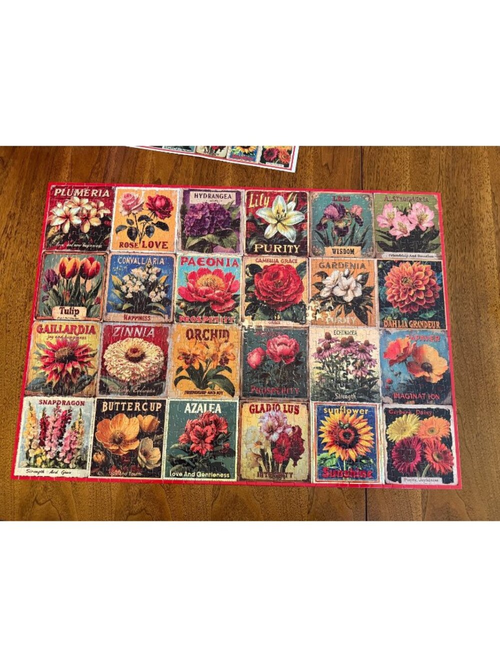 Flower Jigsaw Puzzle Adults 1000 Pieces Unique Beautiful Floral Collage COMPLETE